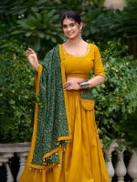 Mustard Pure Cotton Navratri Lehenga Choli